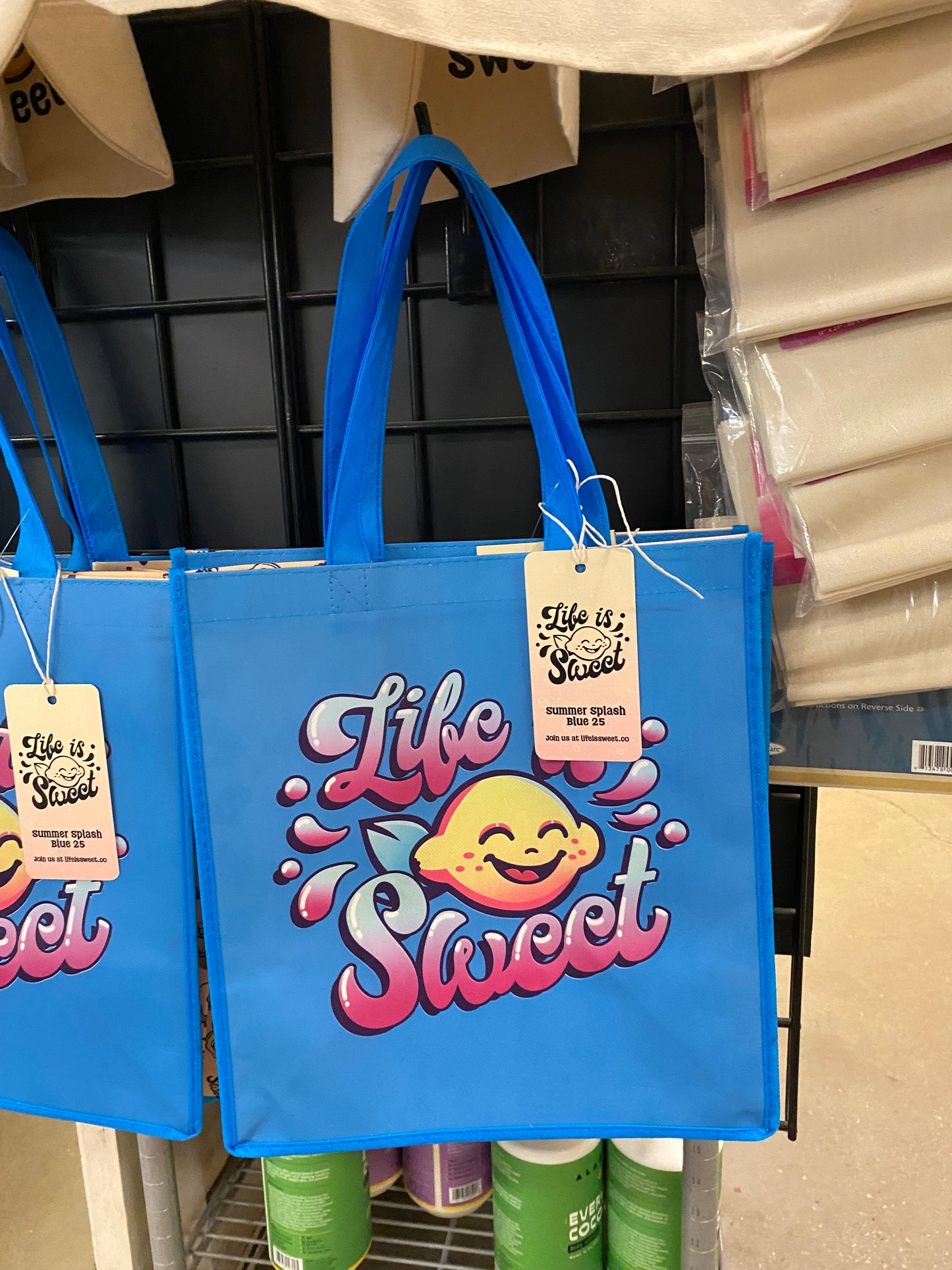 Life is Sweet Vinyl Reusable Tote Bag