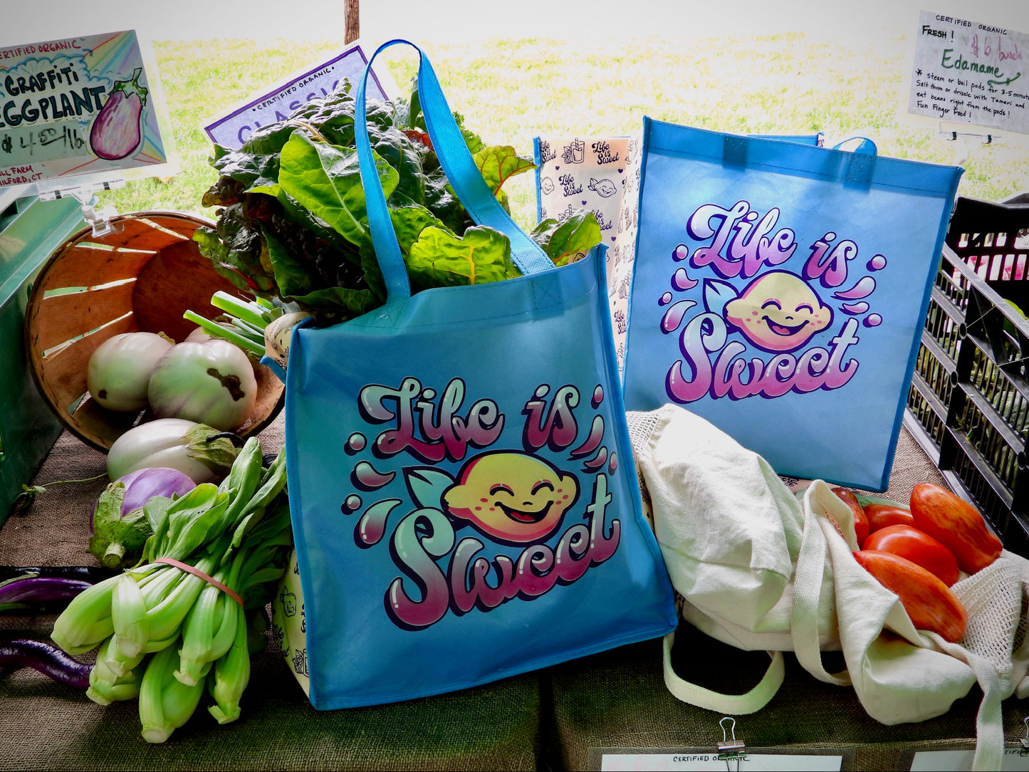 Stay Strong Bundle 💙Set of 3 Blue Splash Vinyl Totes