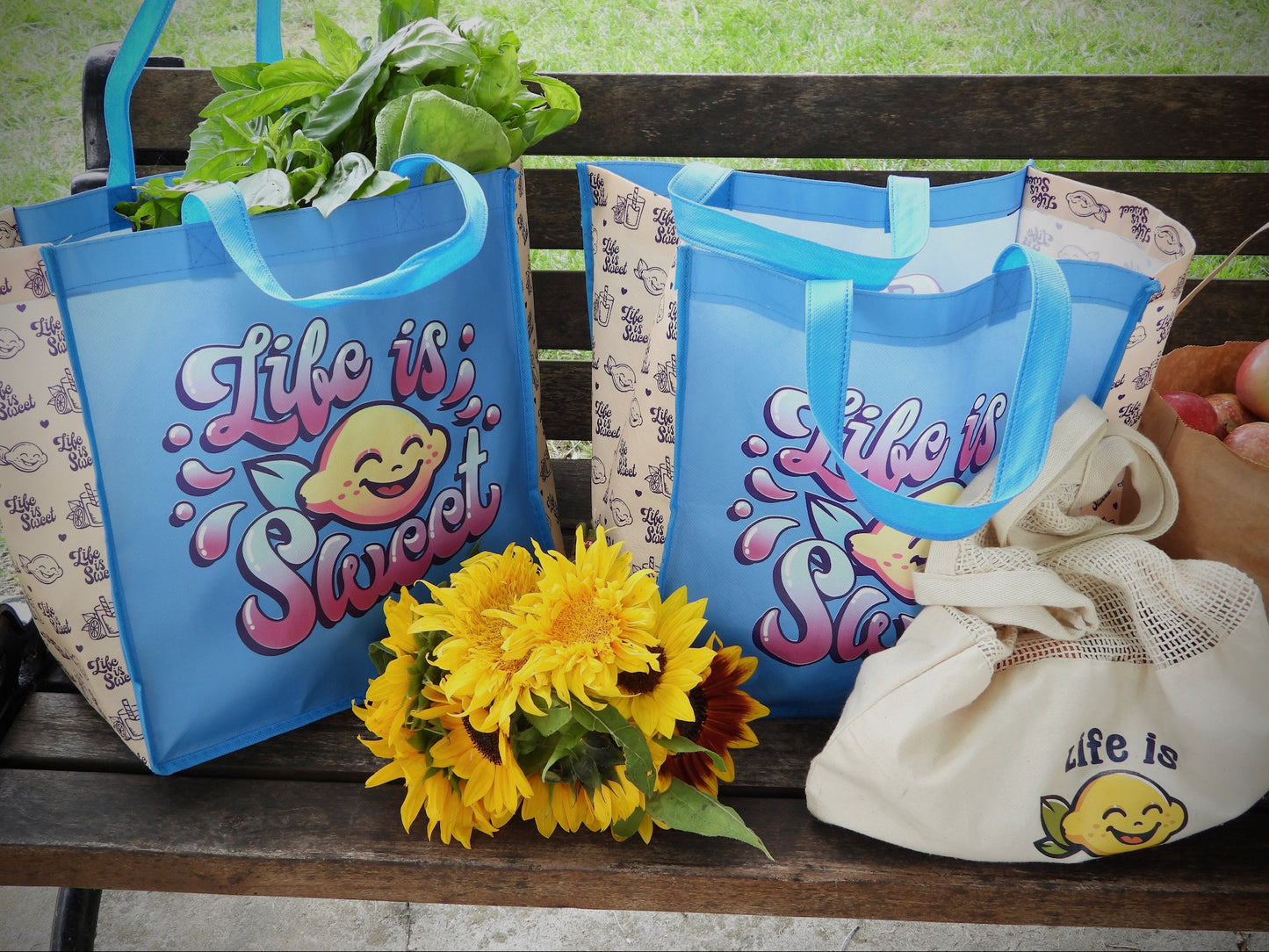 Stay Strong Bundle 💙Set of 3 Blue Splash Vinyl Totes