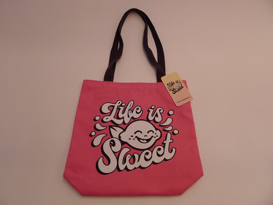 Life is Sweet Durable Canvas Reusable Tote Bag